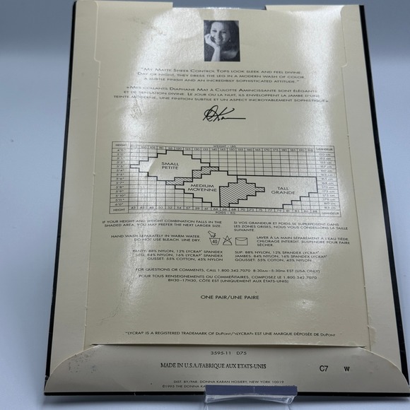 Vintage Donna Karan Matte Sheer Control Top Black/Noir Small Style D75‎ - Picture 2 of 2